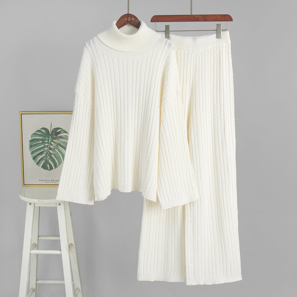 Knitting Women's Autumn And Winter New Two-piece Suit