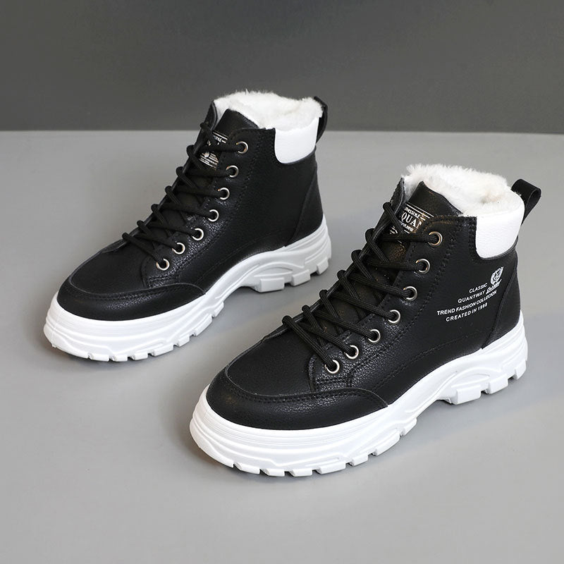 High-top Women's Shoes Cotton-padded Shoes With Velvet Warm
