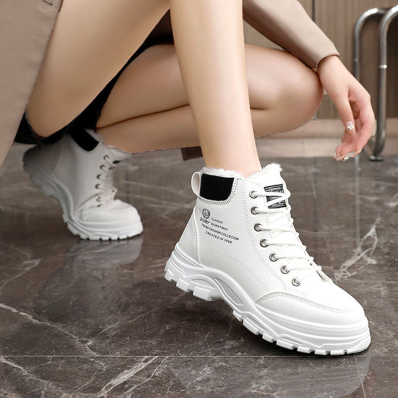 High-top Women's Shoes Cotton-padded Shoes With Velvet Warm