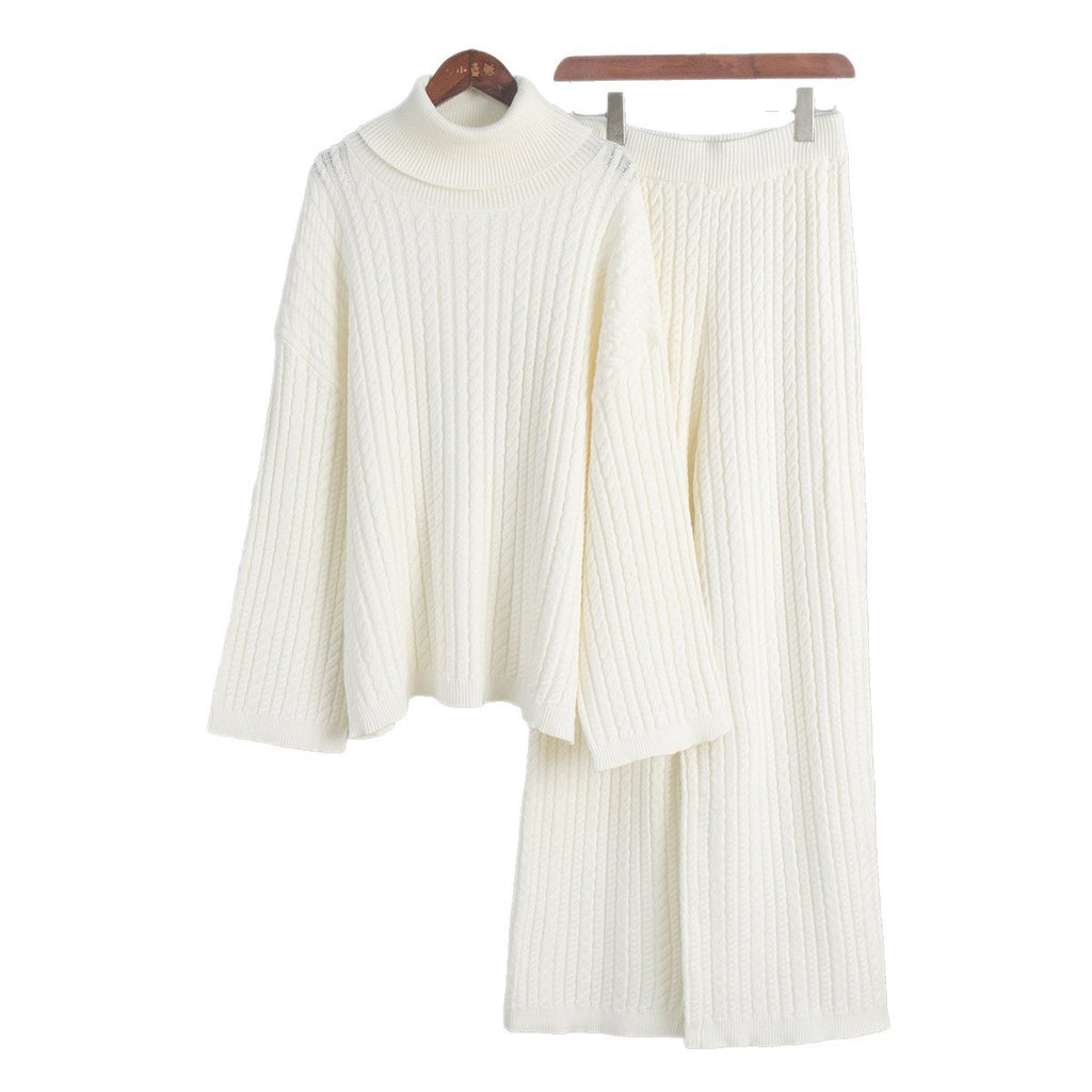 Knitting Women's Autumn And Winter New Two-piece Suit